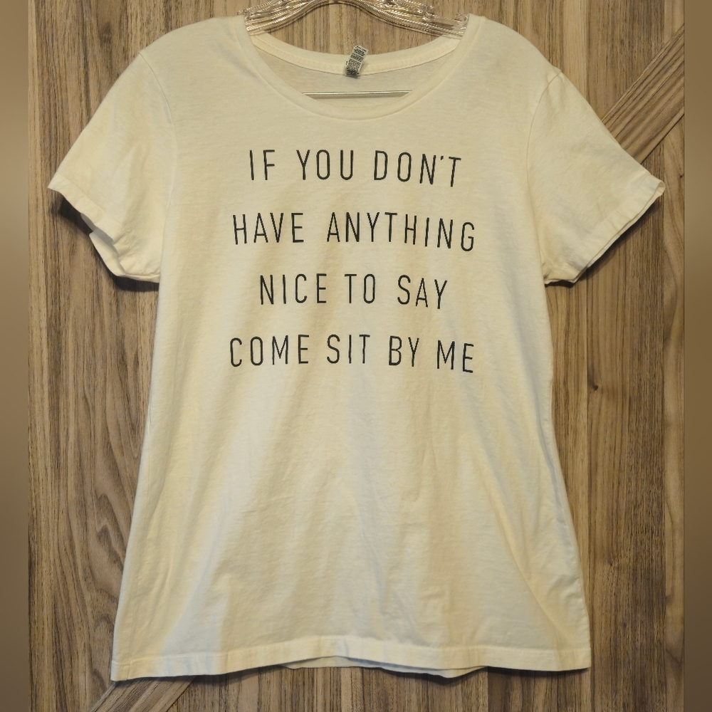 Alstyle White Short Sleeve Tee with Bold Statement